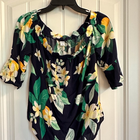 Old Navy Lemon Floral Off the Shoulder Top Size Small - Picture 3 of 4